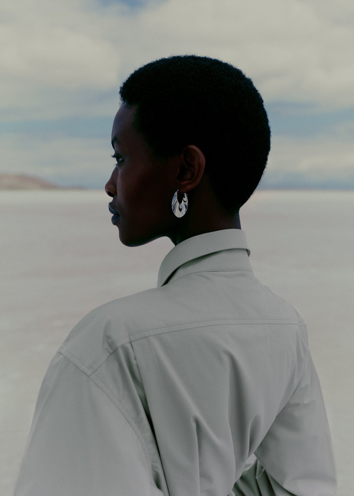 Créoles Slim Éole - Argentée en laiton rhodié