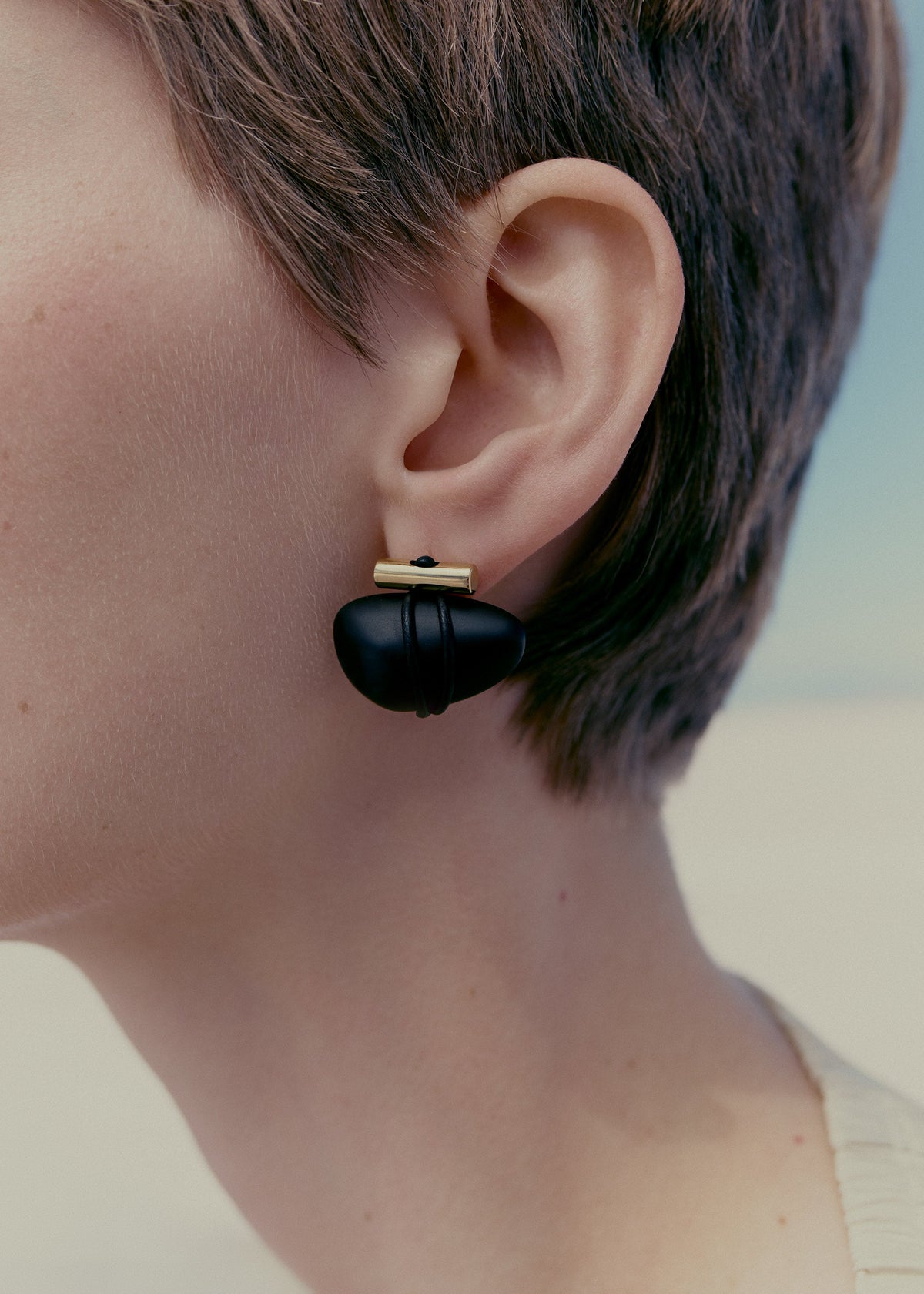 Puces d'oreilles Téré - Marbre Noir