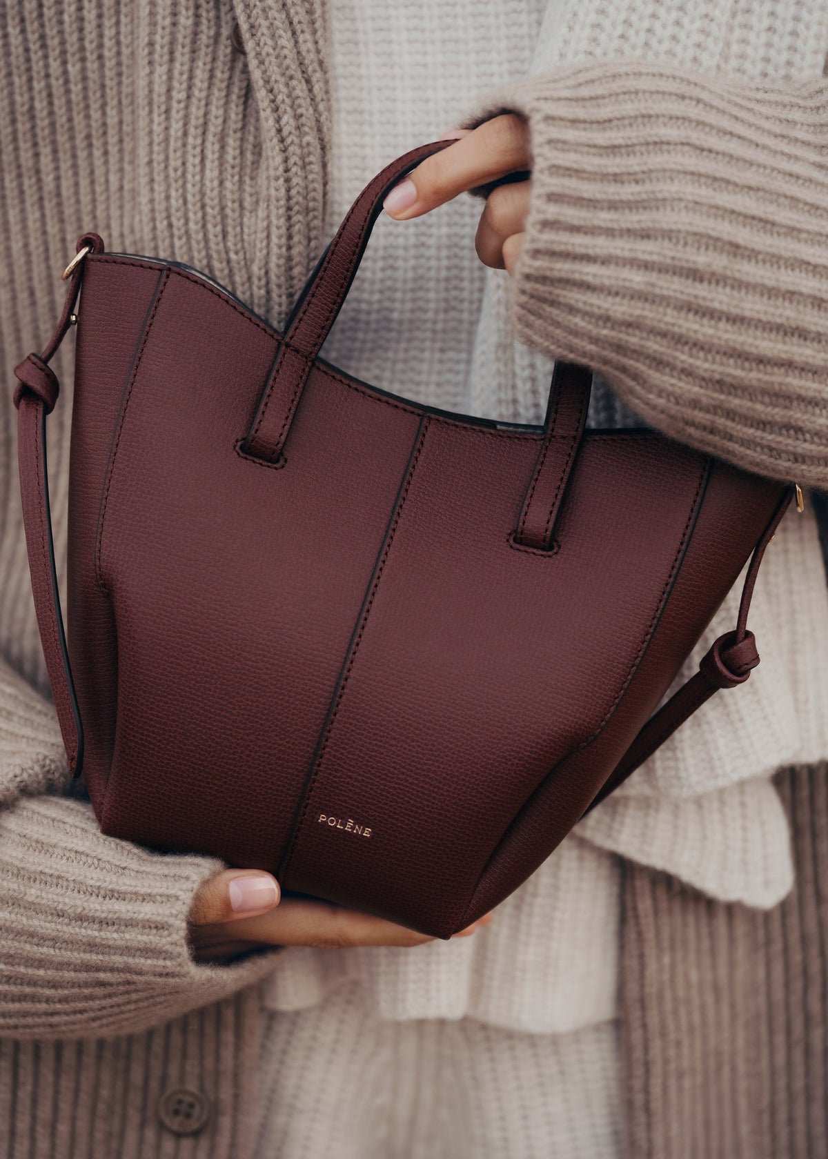 Cyme Tote Nano - Cerise Noire Grainé