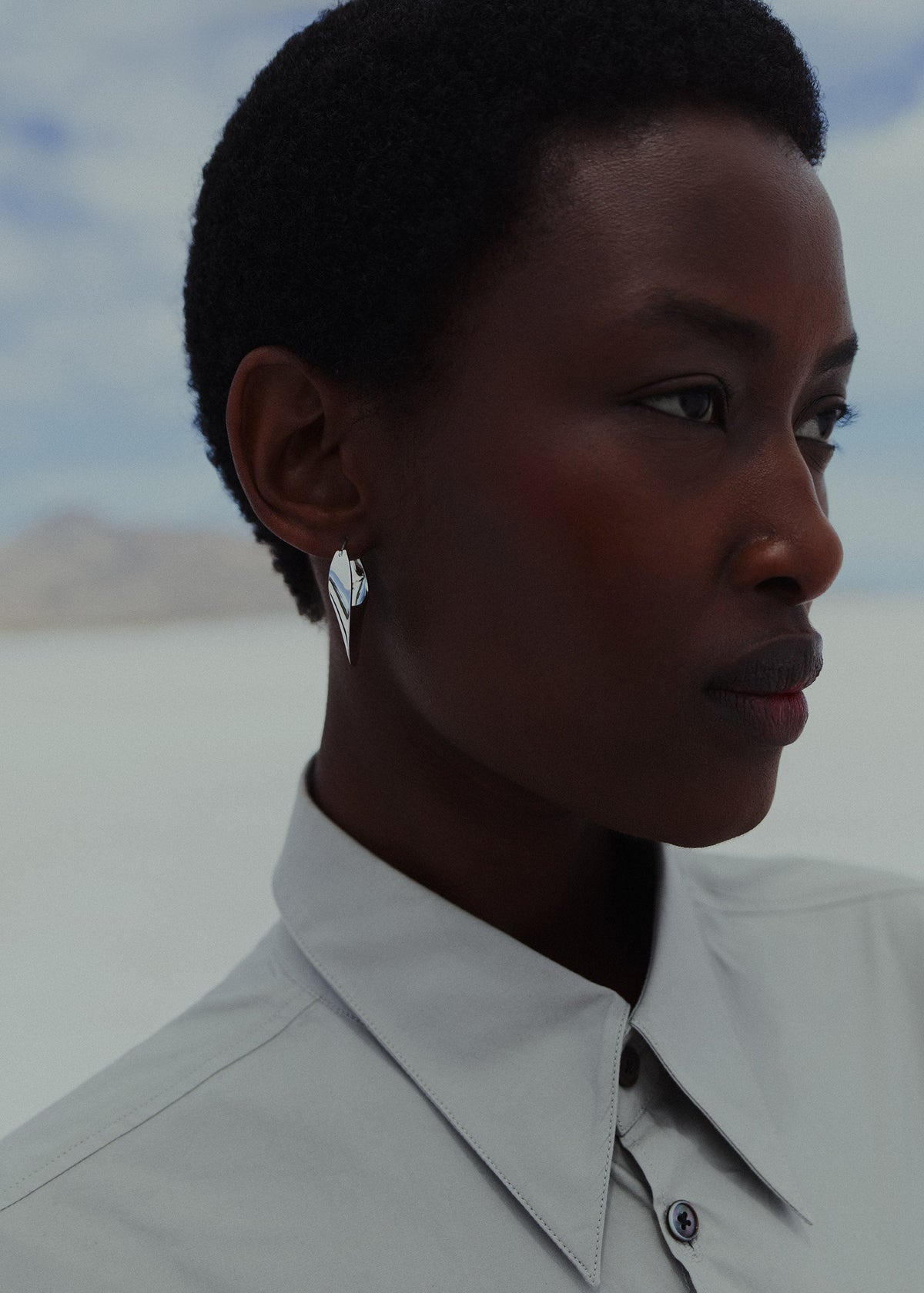 Créoles Slim Éole - Argentée en laiton rhodié