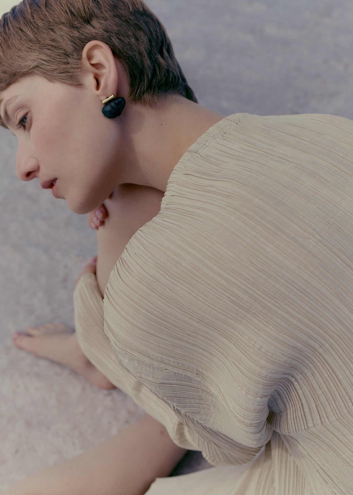 Puces d'oreilles Téré - Marbre Noir