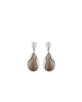Boucles d’oreilles Ormé - Argentée Cuir Taupe