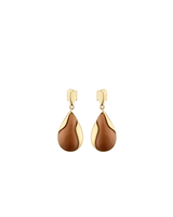 Boucles d’oreilles Ormé - Dorée Cuir Camel