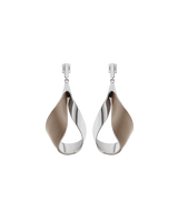 Boucles d’oreilles pendantes Ormé - Argentée Cuir Taupe
