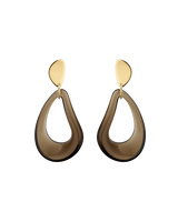Boucles d'oreilles pendantes Naé - Verre fumé