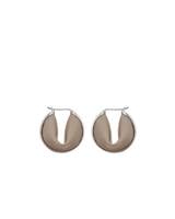 Créoles Ormé - Argentée Cuir Taupe