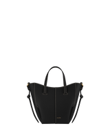 Cyme Tote Nano - Noir Grainé Coutures Écrues