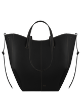 Cyme Tote - Noir Grainé Coutures Écrues