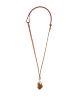 Pendentif Ormé - Dorée Cuir Camel