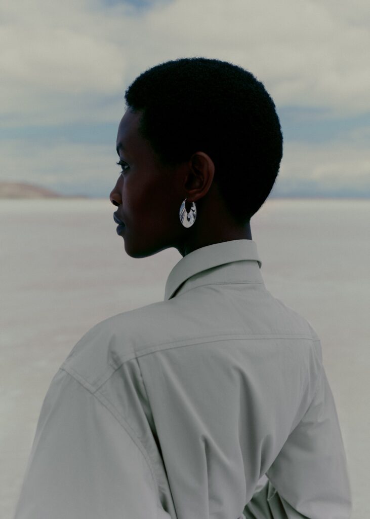 Créoles Slim Éole - Argentée en laiton rhodié