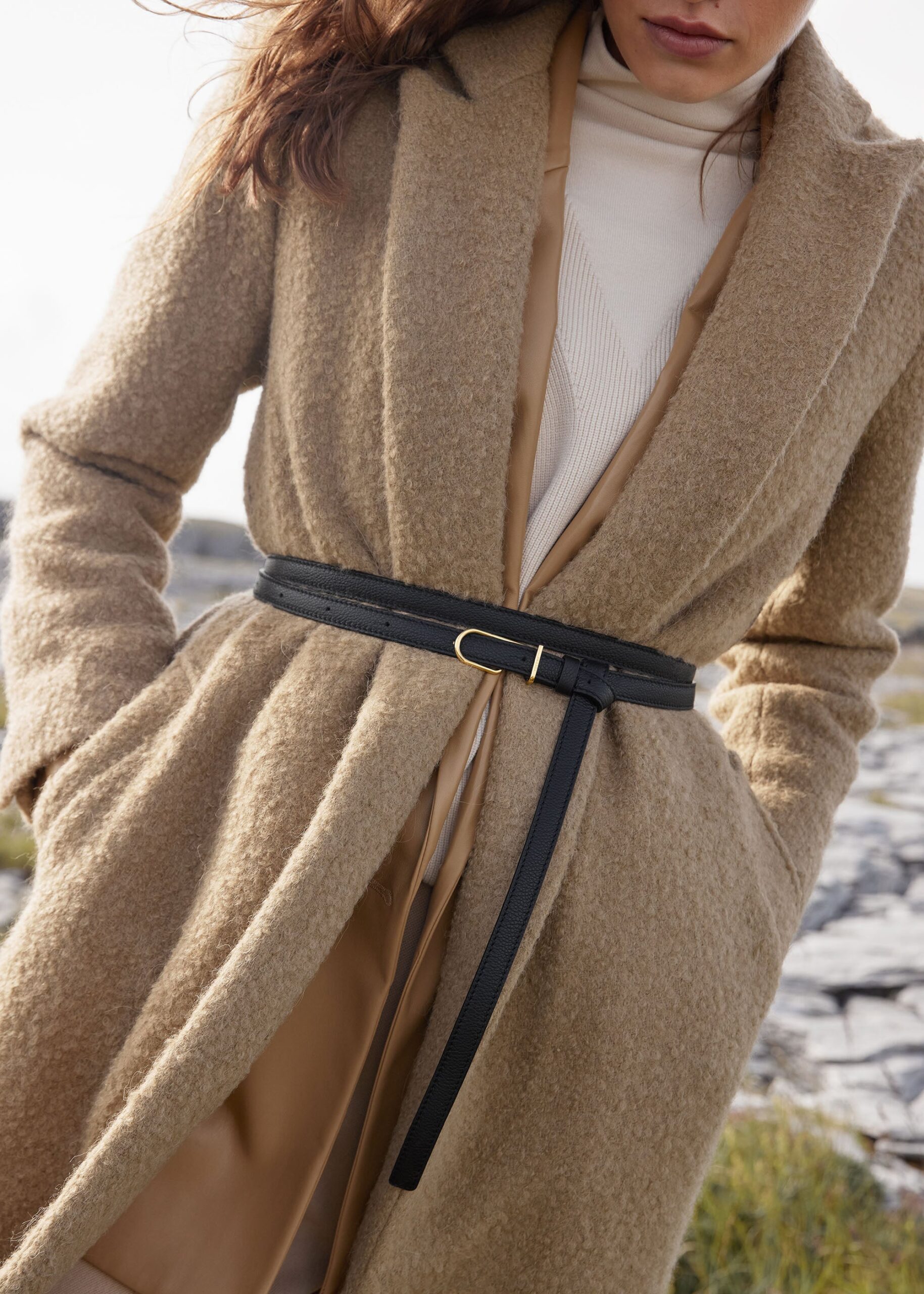 Ceinture Fine Umi - Noir Grainé