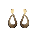 Boucles d'oreilles pendantes Naé - Verre fumé