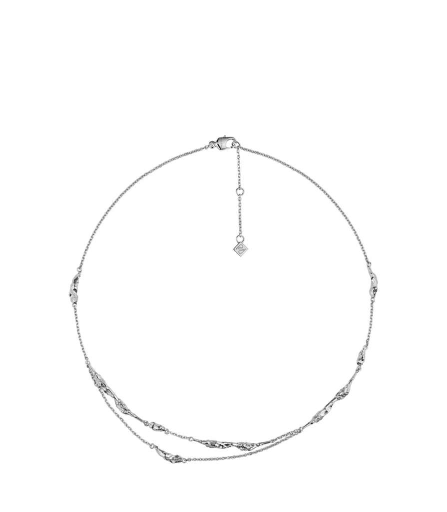 Double Chaîne Eroz - Argentée en laiton rhodié