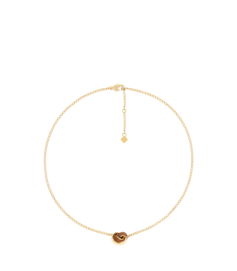 Collier Ormé - Dorée Cuir Camel