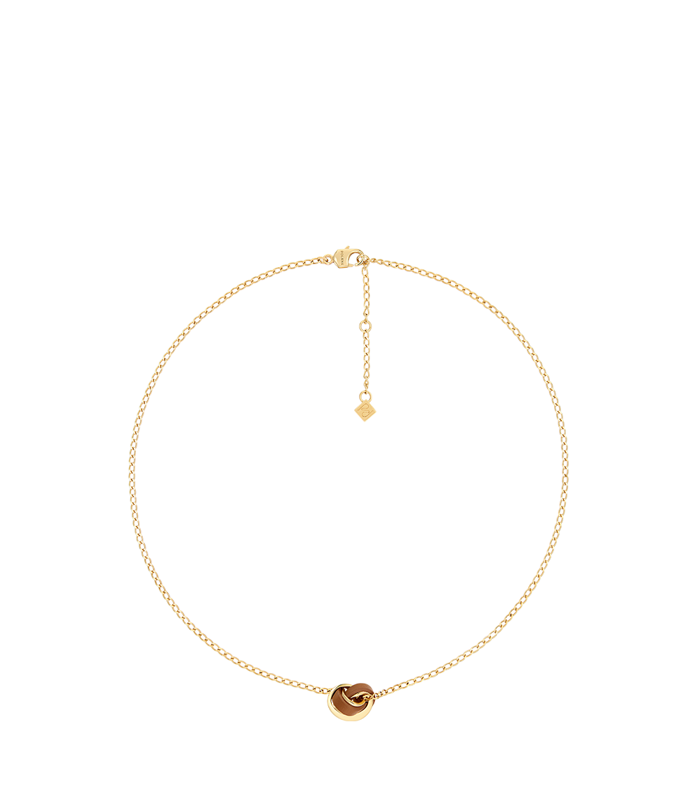 Collier Ormé - Dorée Cuir Camel
