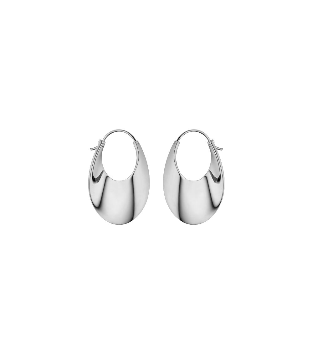 Créoles Slim Éole - Argentée en laiton rhodié