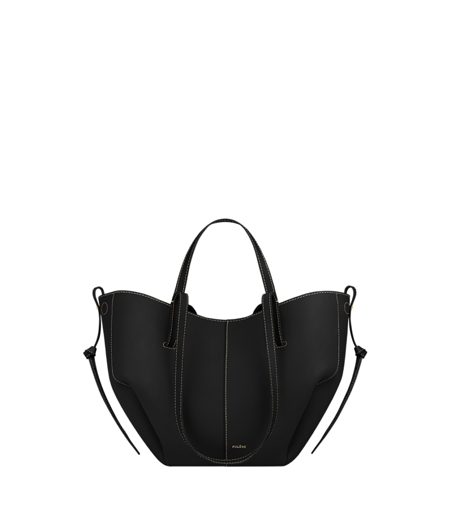 Cyme Mini - Noir Grainé Coutures Écrues